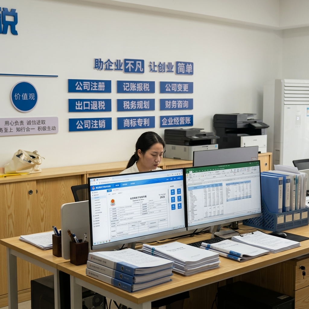 惠州会计在电脑上进行税务申报操作